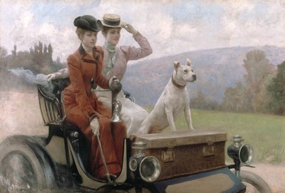 Les Dames Goldsmith im Bois de Boulogne 1897 auf einer Kutsche von Julius Leblanc Stewart